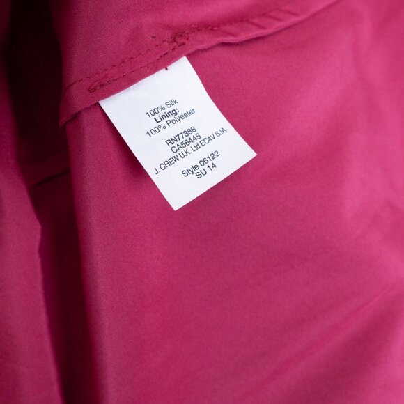 J Crew Silk Chiffon Cocktail Dress Red Wild Berry Midi Size 2 - Picture 14 of 16